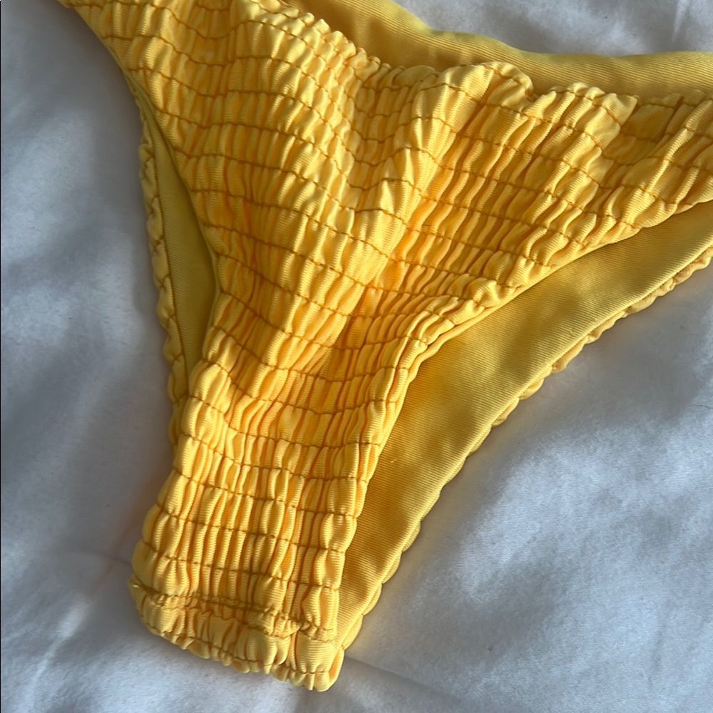Yellow Textured Bikini Set - Picture 3 of 5
